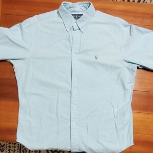 Polo Long Sleeve Button Down by Ralph Lauren in Sky Blue